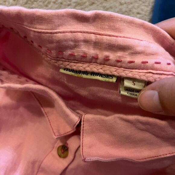 Holding horses small pink button down - Picture 8 of 10